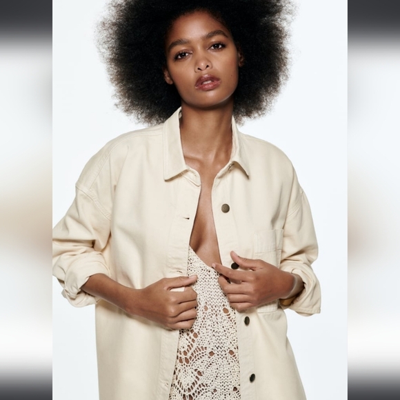 Zara Cream Button-Up Jacket - Picture 13 of 15